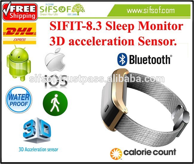 SIFIT-8.3スリープモニターで3d加速度センサー。スマートブレスレット歩数計。睡眠モニターで3d加速度センサー。-万歩計問屋・仕入れ・卸・卸売り