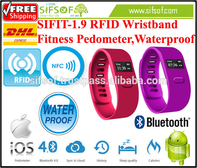 SIFIT-1.9フィットネスリストバンド歩数計、防水、正確カロリーカウンター、歩数計付きrfid機能-万歩計問屋・仕入れ・卸・卸売り