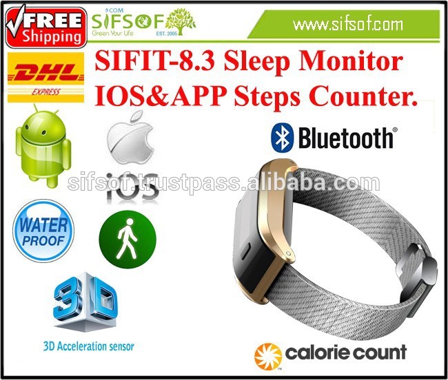 SIFIT-8.3睡眠モニター歩数計。ブレスレット歩数計。手順カウンター。フィットネススリープモニター-万歩計問屋・仕入れ・卸・卸売り