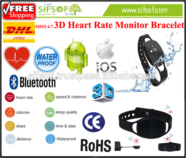 SIFIT-4.7心拍数&スリープモニター、スマート通知活動トラッカー用iosデバイス& android端末、bt 3dリストバンド。-万歩計問屋・仕入れ・卸・卸売り