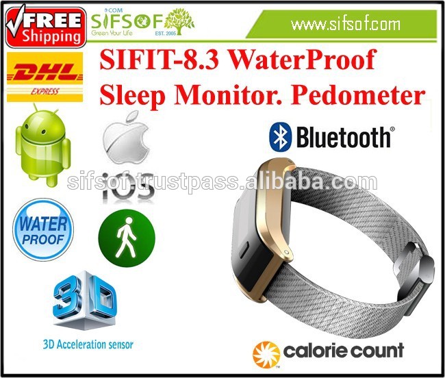 SIFIT-8.3防水ブレスレット歩数計で睡眠モニター。ブレスレット歩数計ウェアラブルガジェット防水、スリープモニター-万歩計問屋・仕入れ・卸・卸売り