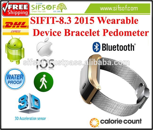 SIFIT-8.3 2015防水ウェアラブルデバイス。ブレスレット歩数計。2015ウェアラブルgadget.2015ウェアラブルデバイス。歩数計-万歩計問屋・仕入れ・卸・卸売り
