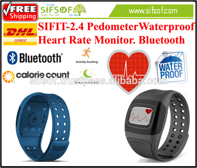 SIFIT-2.4心拍数モニター歩数計、防水ブレスレット歩数計、bluetoothリストバンド歩数計-万歩計問屋・仕入れ・卸・卸売り