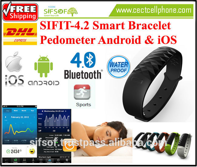 SIFIT-4.2歩数計のbluetooth 4.0、カロリー、距離、スリープトラッカー、bluetoothリストバンド歩数計-万歩計問屋・仕入れ・卸・卸売り