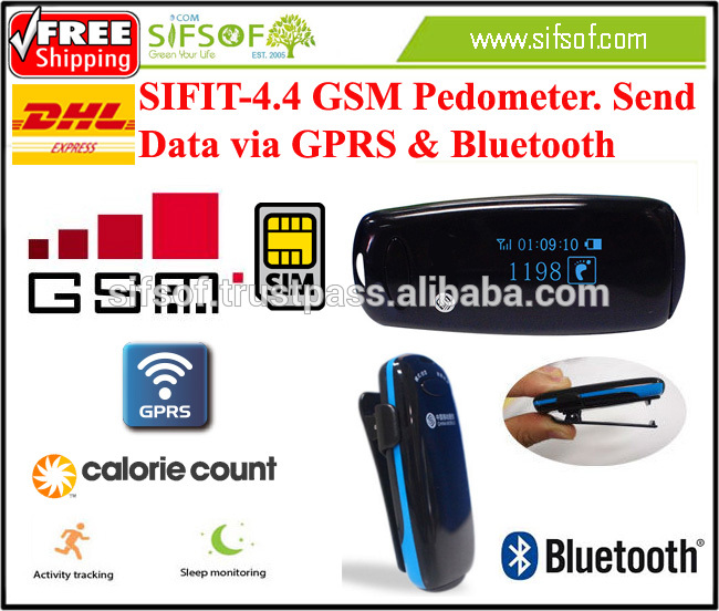 SIFIT-4.4 gprs歩数計、送信データgprs経由にクラウド、歩数計gsm、bluetooth-万歩計問屋・仕入れ・卸・卸売り