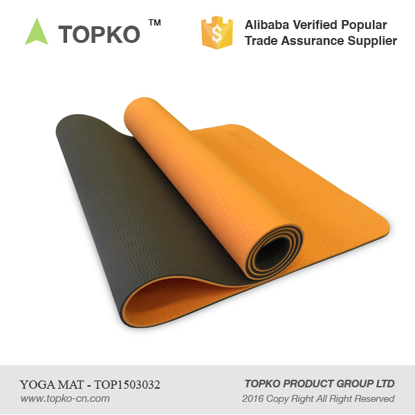 Topko高密度アンチスリップカスタムプリント二重層tpeヨガマット-体操用品問屋・仕入れ・卸・卸売り