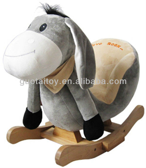 かわいいロバ豪華な赤ちゃんのロッキング椅子のおもちゃの動物のロッカー-詰められてフラシ天の動物問屋・仕入れ・卸・卸売り