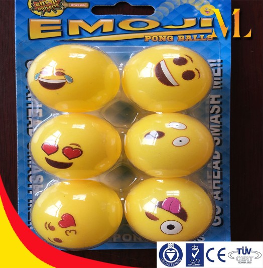絵文字卓球黄色バルーンpvcバルーン40ミリメートルプラスチックボールおもちゃ-卓球ボール問屋・仕入れ・卸・卸売り