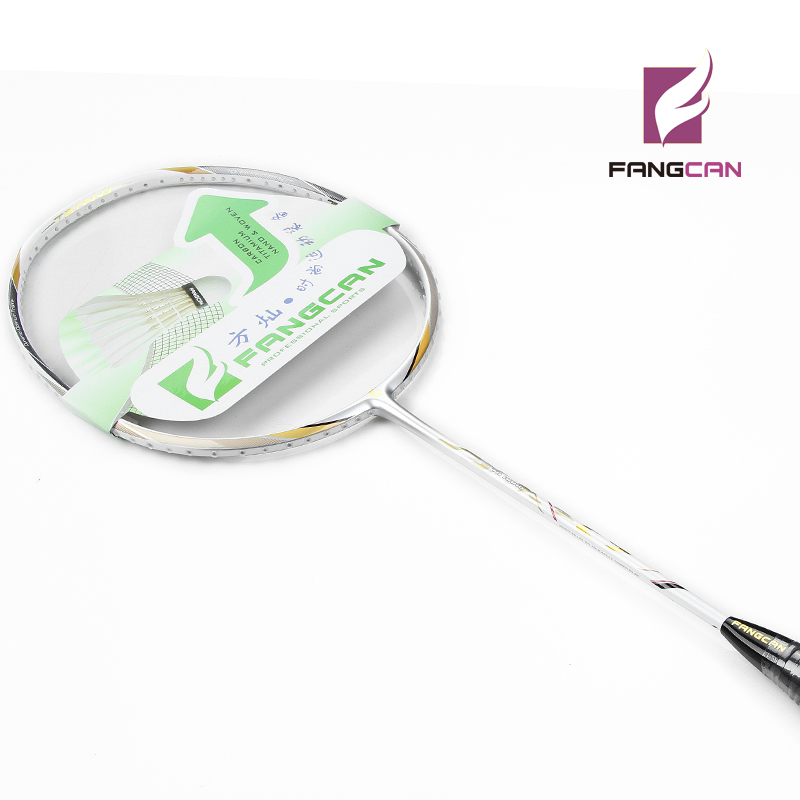 FANGCAN TB NANO C7 100% Carbon Badminton Racket With String, White Color, Nano Technology, defensive racquet-バドミントンラケット問屋・仕入れ・卸・卸売り