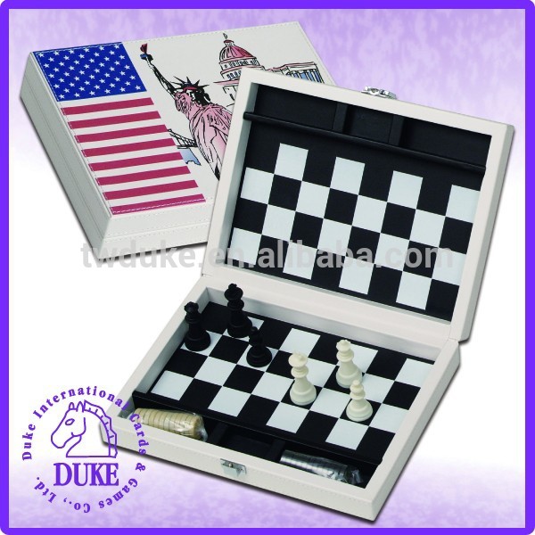 特殊な革米国scence旅行のチェスゲームのセット-ボードゲーム問屋・仕入れ・卸・卸売り
