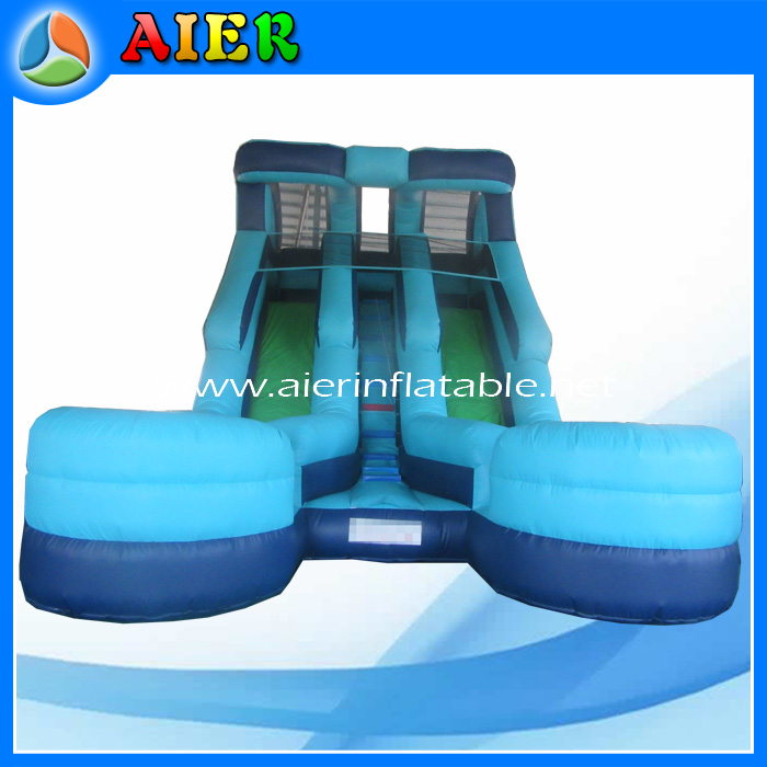 新しい中国douldレーン水スライドタイプインフレータブルプールウォータースライドため夏-空気式遊具問屋・仕入れ・卸・卸売り
