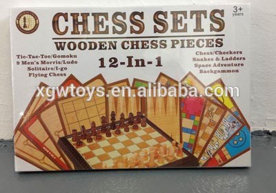 木製のチェスセット12in1ボードゲーム-チェス問屋・仕入れ・卸・卸売り