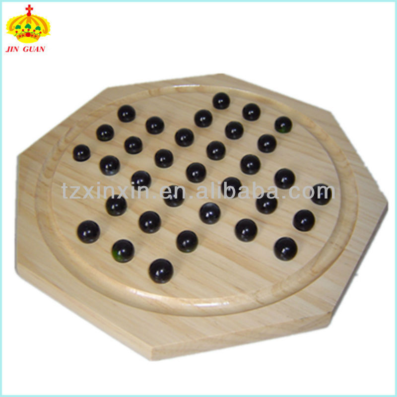 木製の八角形ソリティアボードゲーム/3141ソリティアゲームセット-ボードゲーム問屋・仕入れ・卸・卸売り