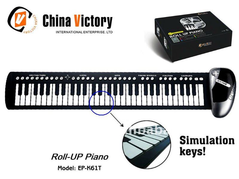 61鍵のピアノをロールアップ、 中国の勝利ロールアップピアノ、 ピアノの鍵盤をロールアップ-ピアノ問屋・仕入れ・卸・卸売り