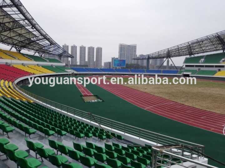 中国工場価格スタジアムアスレチックランニングゴムクローラ合成ランニングトラックスーツ材料-人工芝、スポーツ施設用フローリング問屋・仕入れ・卸・卸売り