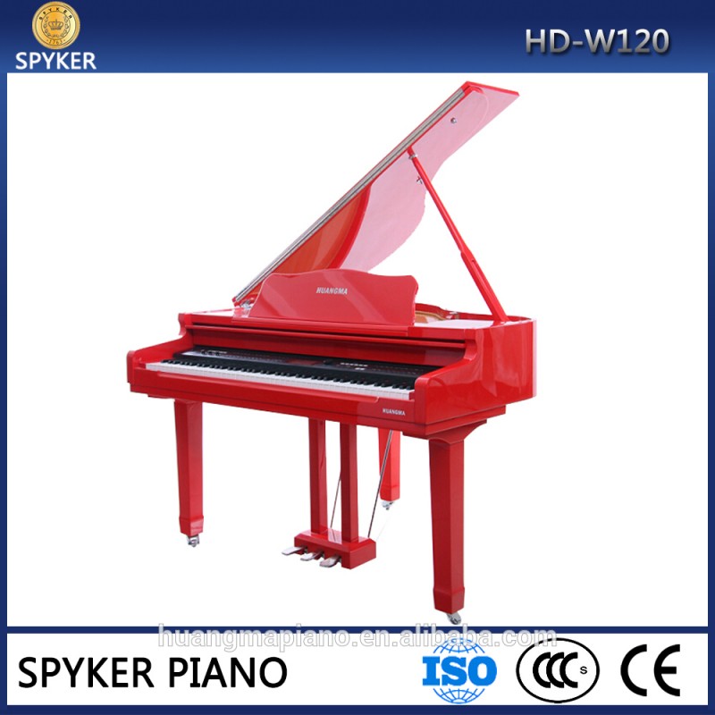 デジタルピアノ工場ハンマー鍵盤タッチセンシティブ88鍵midi赤ポリッシュhuangmahd-w120デジタルグランドピアノデジタルピアノ-ピアノ問屋・仕入れ・卸・卸売り