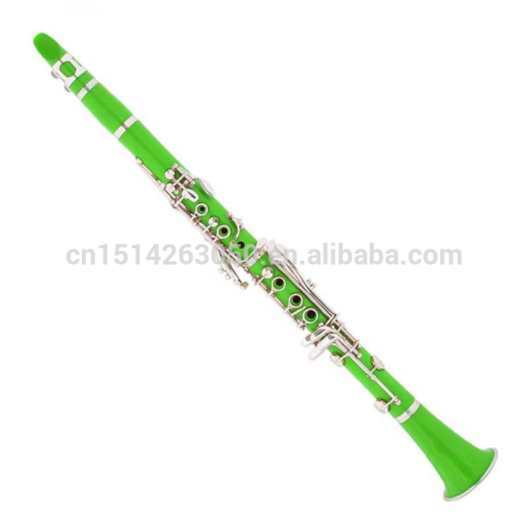 木管楽器のクラリネットキーb17カラークラリネット、 ニッケルシルバーキーabs緑のボディ-クラリネット問屋・仕入れ・卸・卸売り