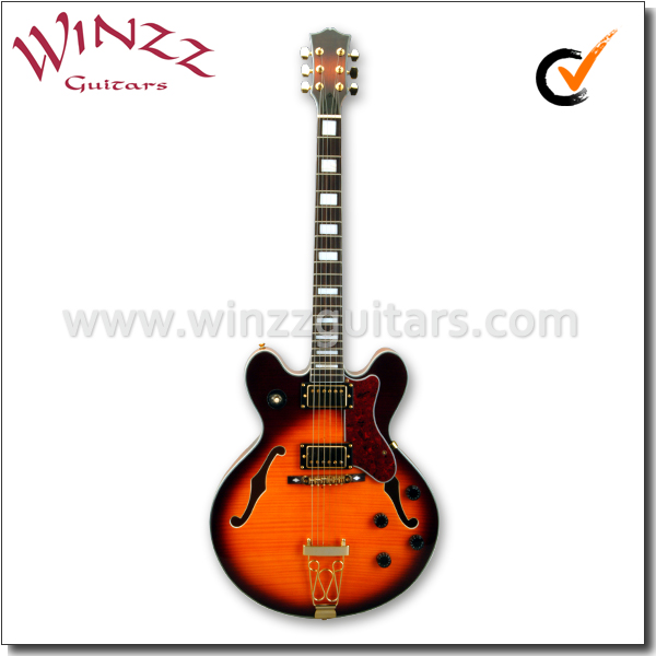 すべての固体winzzダブルカッタウェイfホールホローボディエレクトリックジャズギター( egj280)-ギター問屋・仕入れ・卸・卸売り