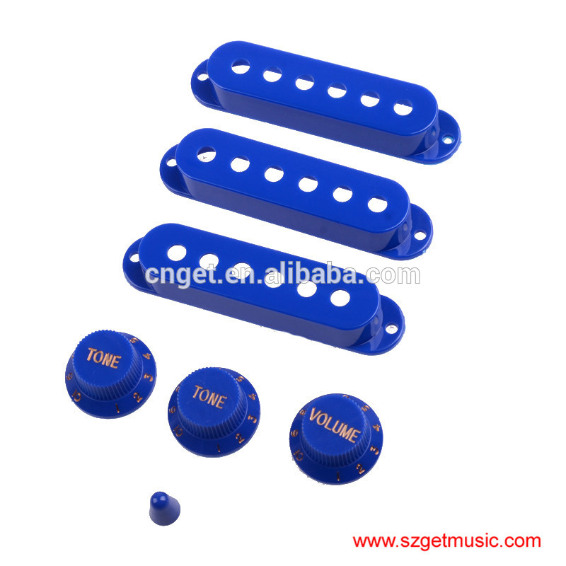 深い青ギターシングルコイルピックアップカバーで1ボリューム2トーンノブスイッチ先端-ギター部品、付属品問屋・仕入れ・卸・卸売り