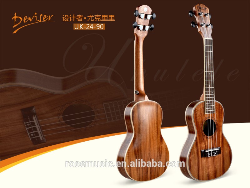 高品質フルアカシアコンサートウクレレから中国ギター工場(UK24-90)-ギター問屋・仕入れ・卸・卸売り