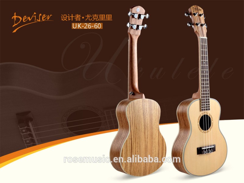 スプルース+ゼブラウッドウクレレの高品質から中国ギター工場(UK26-60)-ギター問屋・仕入れ・卸・卸売り