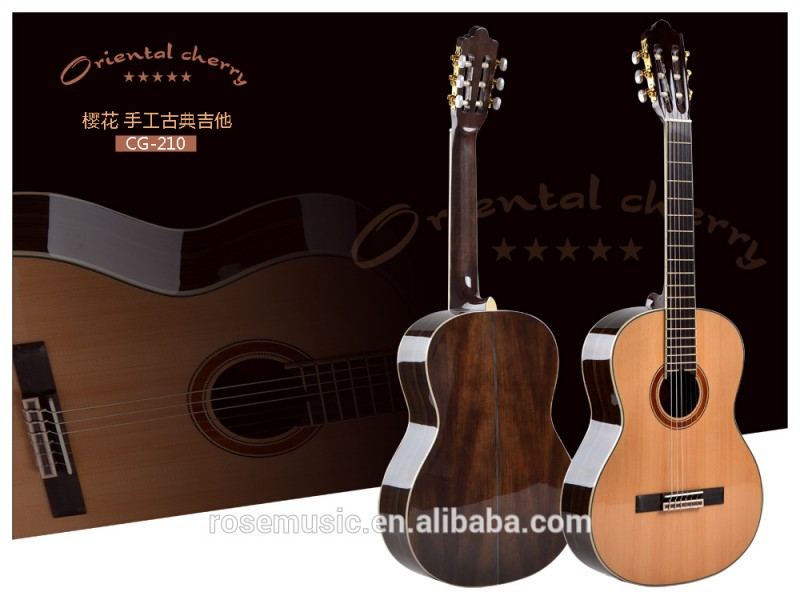 39インチスプルース+クルミ古典ギターで行われた中国ギター工場(CG-210)-ギター問屋・仕入れ・卸・卸売り