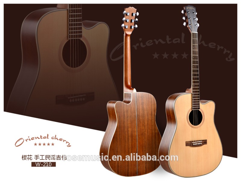 41 "スプルース+クルミ高品質アコースティックギターで行われた中国ギター工場(W-210-41)-ギター問屋・仕入れ・卸・卸売り