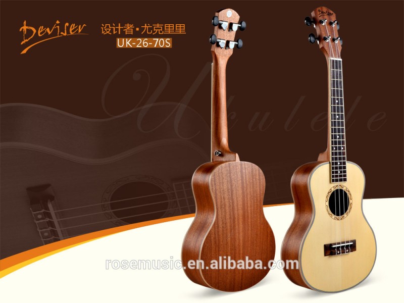 固体スプルース+サペリウクレレの高品質から中国ギター工場(UK26-70S)-ギター問屋・仕入れ・卸・卸売り