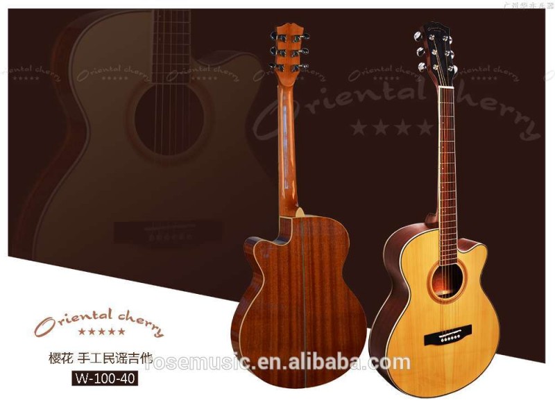 40インチアコースティックギタースプルース+サペリ製中国ギター工場(W-100-40)-ギター問屋・仕入れ・卸・卸売り