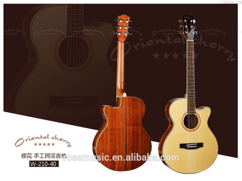 40インチアコースティックギタースプルース+クルミ製中国ギター工場(W-210-40)-ギター問屋・仕入れ・卸・卸売り