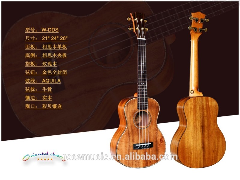 ソリッドkoa高品質コンサートウクレレから中国工場( W-DDS-UK24)-ギター問屋・仕入れ・卸・卸売り