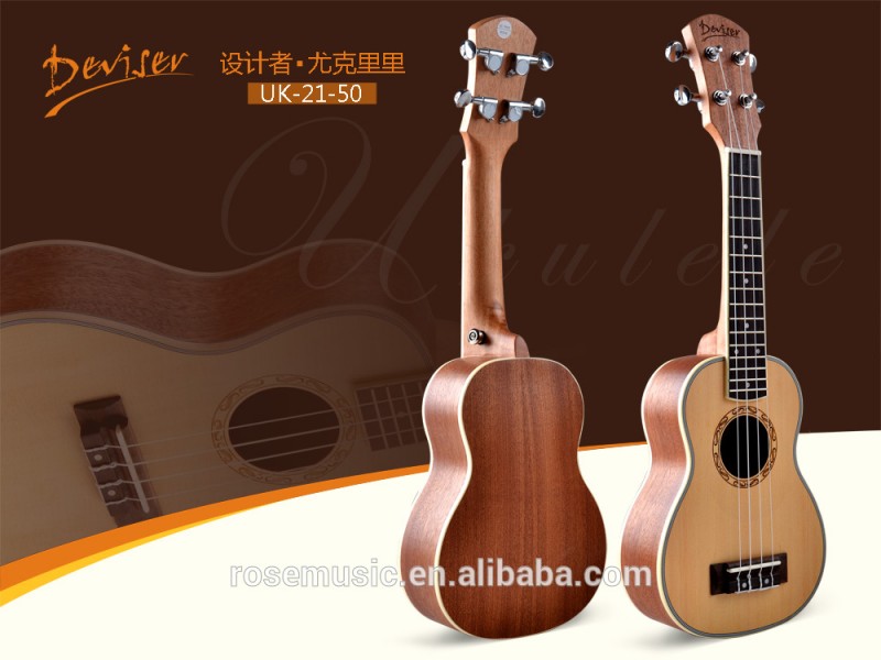 スプルース+サペリ21インチソプラノウクレレから中国ギター工場(UK21-50)-ギター問屋・仕入れ・卸・卸売り