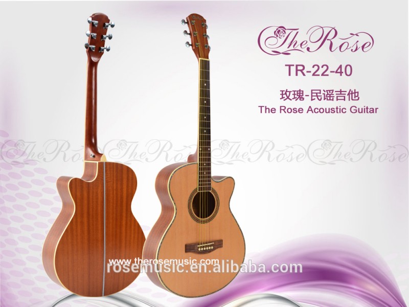 40 "高品質トウヒ+サペリアコースティックギター( TR-22-40)-ギター問屋・仕入れ・卸・卸売り