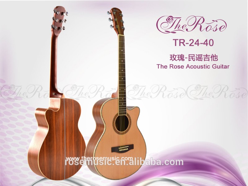 40 "卸売スプルース+クルミアコースティックギター( TR-24-40)-ギター問屋・仕入れ・卸・卸売り