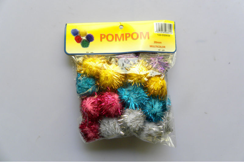 新製品2014年diyカラフルなクリスマスの装飾の輝きのポリエステルacylicpompom-ポンポン問屋・仕入れ・卸・卸売り