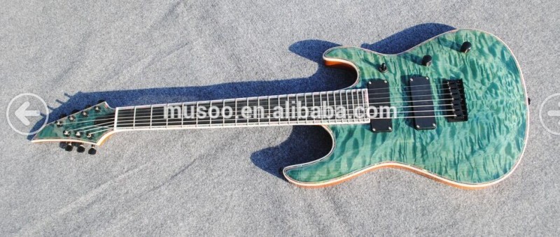 ブランド7musoo弦エレキギターにキルティングのエボニーフィンガーボードメイプルトップ-ギター問屋・仕入れ・卸・卸売り