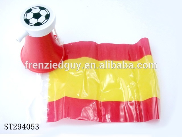 スペインサッカーゲームファンプラスチックホルンで旗-チアホーン問屋・仕入れ・卸・卸売り