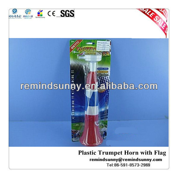 プラスチックトランペット2014年ワールドカップサッカーファンホーンフラグ付き-チアホーン問屋・仕入れ・卸・卸売り