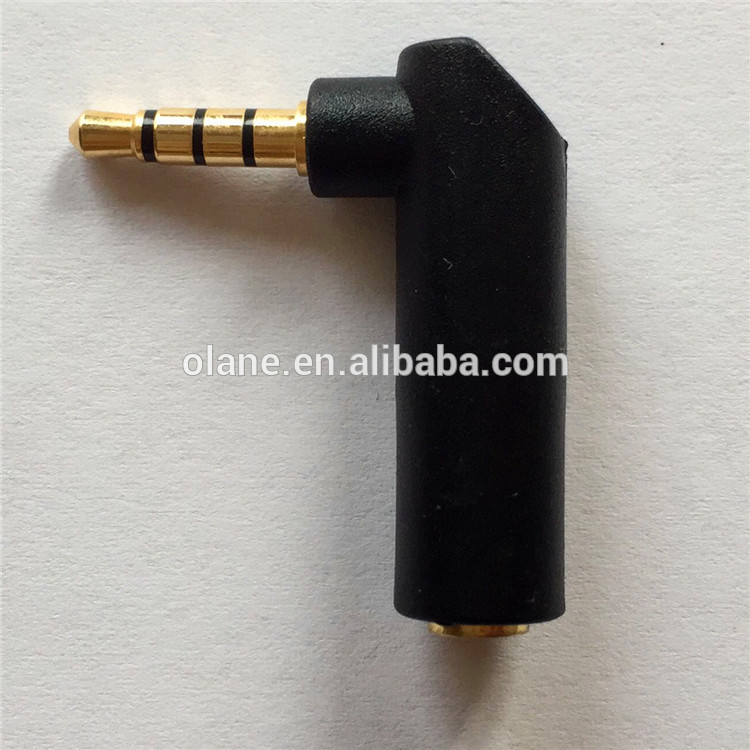 直角3.5mm1/8「 男性へ3.5ミリメートル1/8" メスtrrs4極90度ゴールドステレオヘッドホンオーディオアダプタ-コネクタ問屋・仕入れ・卸・卸売り