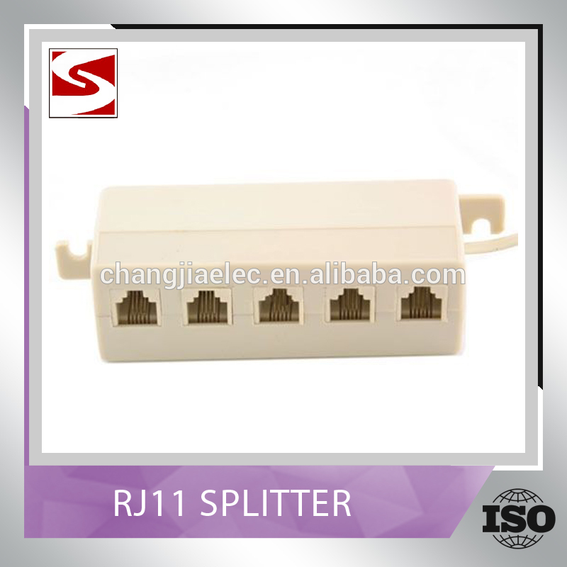 5極コンセント6p4crj11rj12電話回線ジャックモジュラー1-in-5-outスプリッタアダプタ-コネクタ問屋・仕入れ・卸・卸売り
