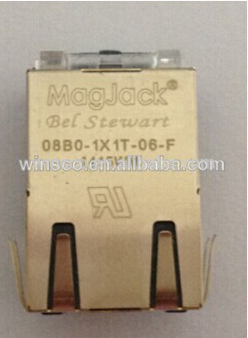 08b0- 1x1t- 06- f100％新しいmagjack1ポートコネクタベル100ベース- トンソケット-コネクタ問屋・仕入れ・卸・卸売り