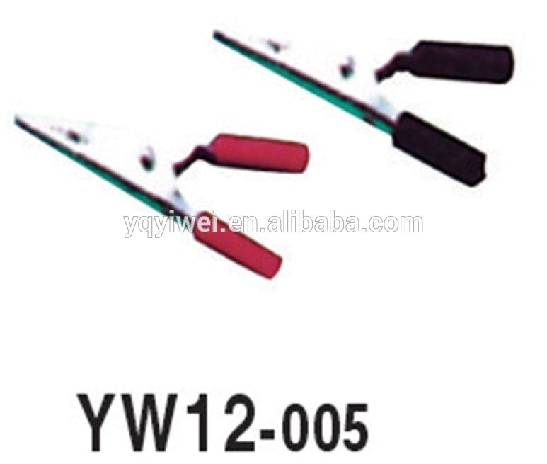 高品質250ボルト220ボルト110ボルト24ボルト12ボルト電圧真鍮ピン赤と黒の色YW12-005 ワニ口クリップ-ダブルクリップ問屋・仕入れ・卸・卸売り
