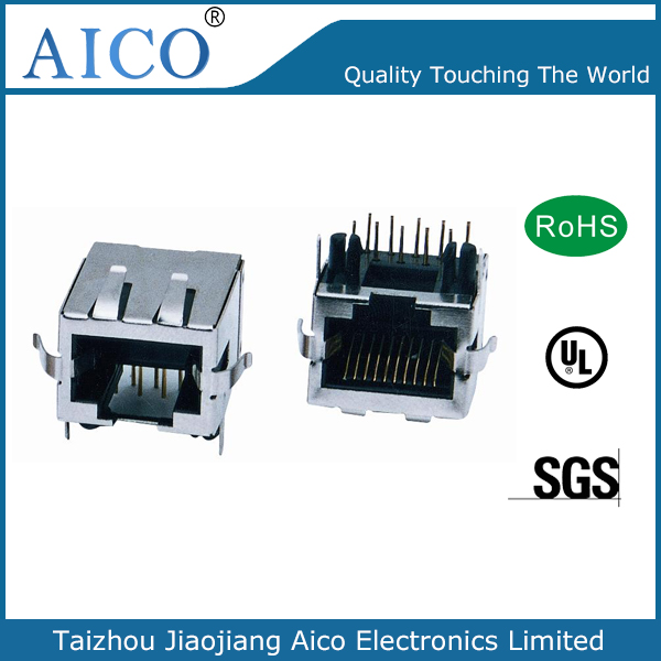 中国サプライヤー基板実装90度シールド付き10ピンrj45ジャックコネクタ付きemi-コネクタ問屋・仕入れ・卸・卸売り
