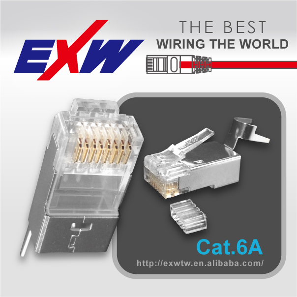 Cat6a または cat7 rj45 8p8c シールド モジュラ ー プラグ-コネクタ問屋・仕入れ・卸・卸売り
