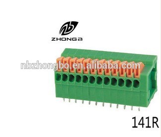 クローネタイプpcbバネ端子台( zb141r- 2.54mm)-ターミナルブロック問屋・仕入れ・卸・卸売り