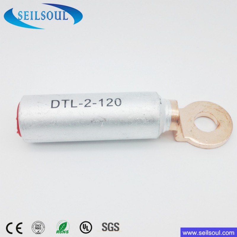 DTL-2-120でce rohs sgs非絶縁cu-alバイメタル銅ケーブル端子ラグ-端末問屋・仕入れ・卸・卸売り