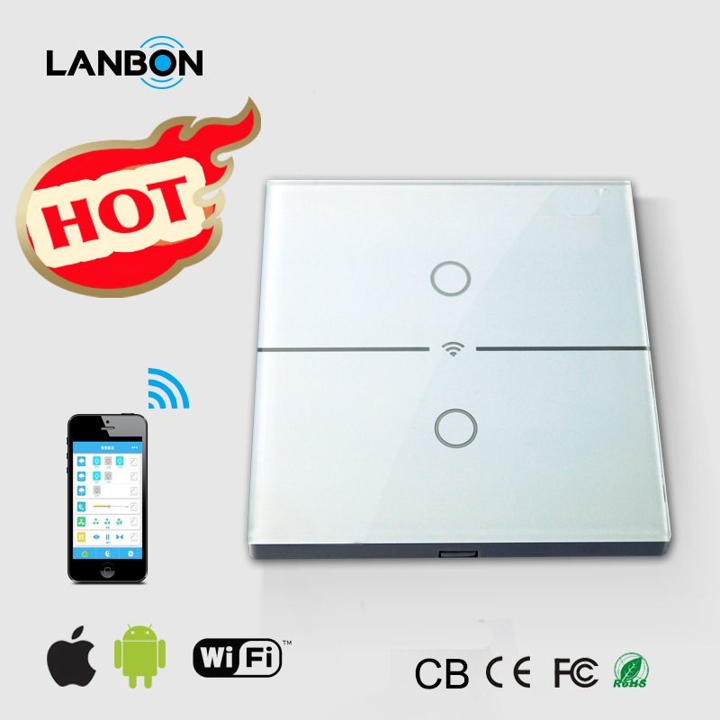 タッチスクリーン壁lanbonスマートスイッチ、 無線lanリモートコントロール2ギャングスイッチホーム光、 スマートタッチホームオートメーションのスイッチ-リモコンスイッチ問屋・仕入れ・卸・卸売り