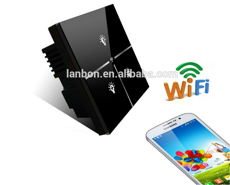 wifiの光スイッチの電話lanbon3ギャングの光スイッチリモコンスマートホームのために必要とされるホストサーバなしまたはゲートウェイ-リモコンスイッチ問屋・仕入れ・卸・卸売り