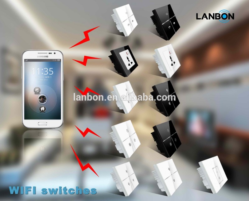 lanbonwifiの光のスイッチのためのホームオートメーション、 携帯電話リモコン、 スマートホームのスイッチとアパートメントヴィラ用-リモコンスイッチ問屋・仕入れ・卸・卸売り