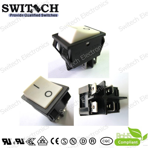 Dpdt 16a 10a 250vac dpdtロッカースイッチで白アクチュエータ-ロッカースイッチ問屋・仕入れ・卸・卸売り